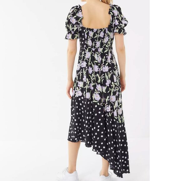 Urban Outfitters Margarete Mixed Print Assymetrical Maxi Dress - Picture 3 of 6
